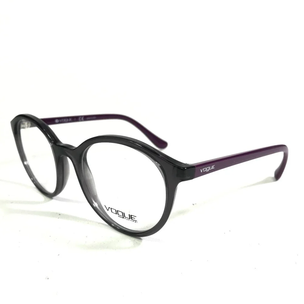 Vogue Eyeglasses Frames VO5052 1905 Dark Grey Purple Round Full Rim 49-19-140